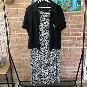 Erika 2 - Piece Dress and Top Black and White Floral